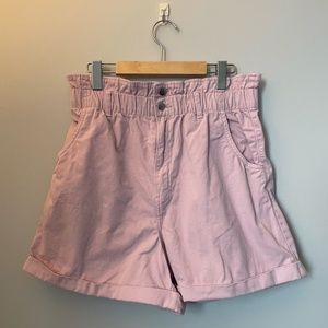Light Pink High Waisted H&M Paper Bag Shorts